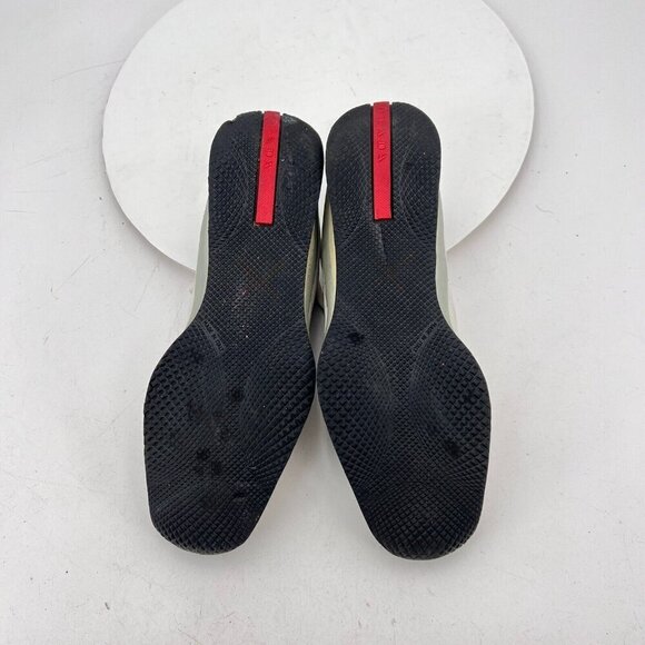 Prada Women Size EU 35.5 US 5.5 White Suede Leather Low Top Lace Up Casual Shoes - Picture 8 of 11